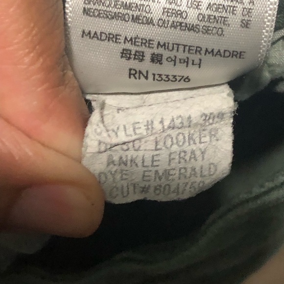 Mother Looker Ankle Fray Jeans Women's 27 Just For Kicks in Emerald Wash - Picture 4 of 8